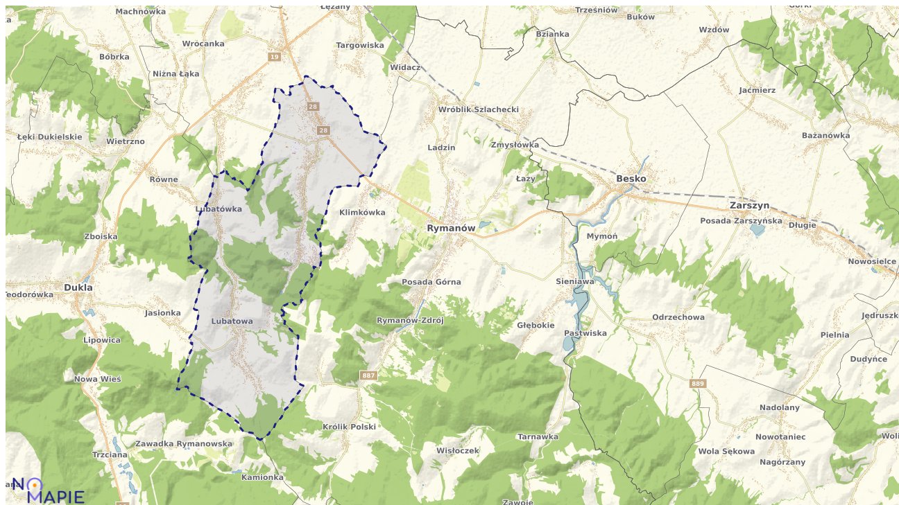 Mapa obszarów ochrony przyrody Iwonicza-Zdroju